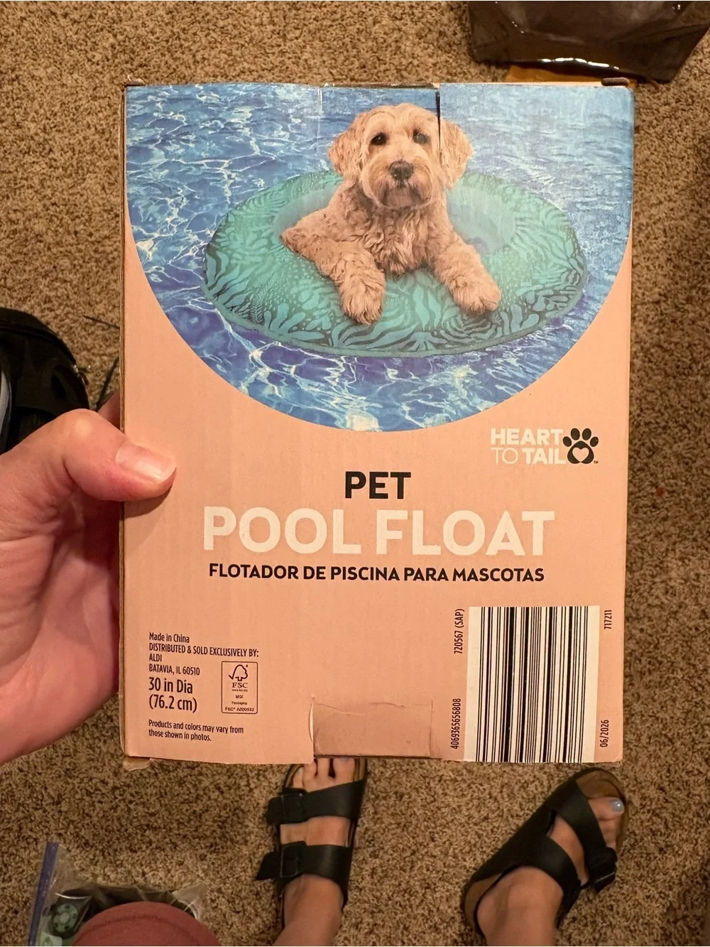 Heart to Tail Teal Pet Pool Float - 30 in